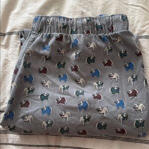 Classic Banana Republic 100% cotton Pug Dog Print High Waisted PJ Pants. L